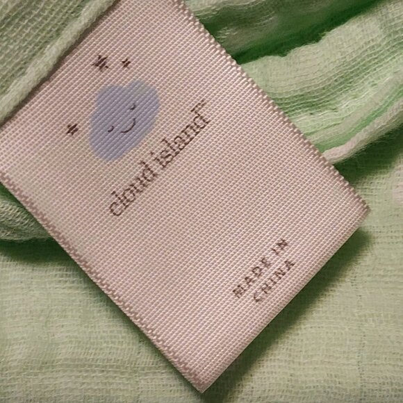 Cloud Island muslin swaddle blanket bundle of 2 Lemons with pompoms Mint green - Picture 3 of 11